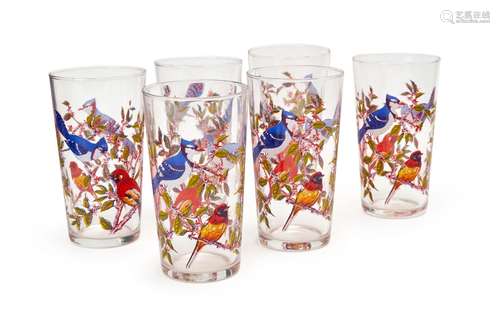 SIX HAND PAINTED SHOT GLASSES