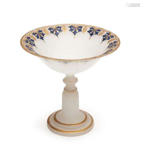 A FROSTED BOHEMIAN TAZZA, 19TH CENTURY