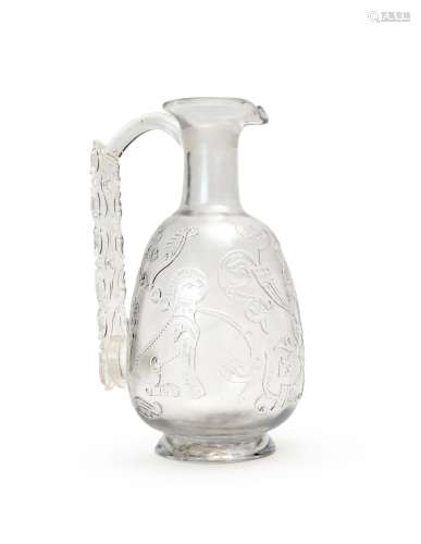 A LARGE CARVED CRYSTAL EWER IN THE STYLE OF FATIMID, FRANCE ...