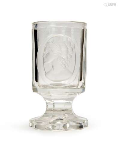 ATTRIBUTED TO DOMINIK BIMANN: A CARVED CRYSTAL CAMEO GLASS G...