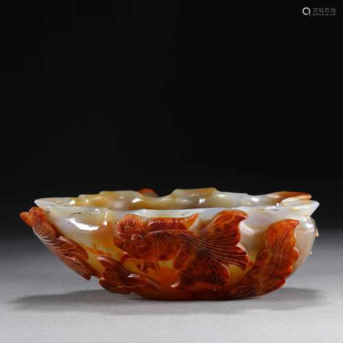 The Republic of China agate Qiao color Qiao carving pen wash