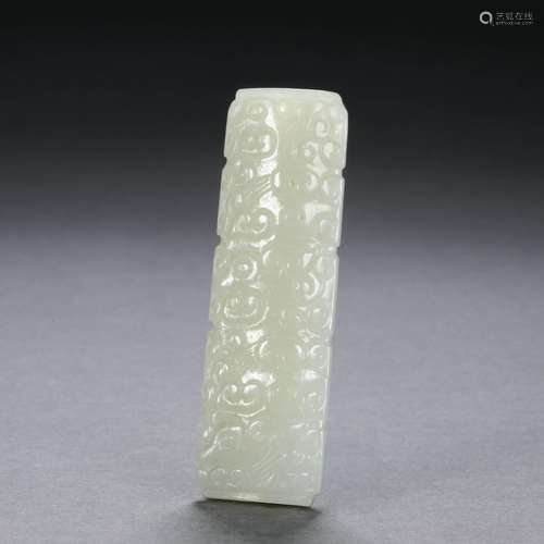 Qing Dynasty Hetian jade son utensils