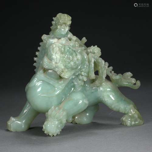 Foreign exchange earning period of jade lion ornaments