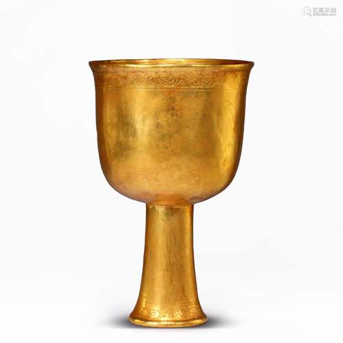 Pure gold wine cup of Qing Dynasty