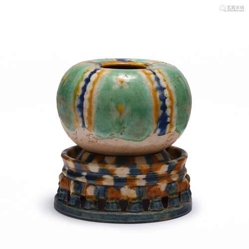 Three-color water vase of Qing Dynasty