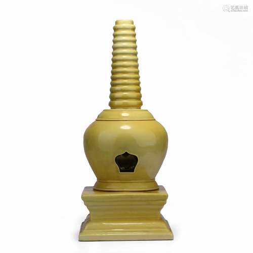 Yellow glazed pagoda from the Qing Dynasty