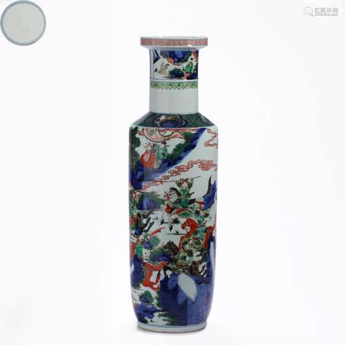 Late Qing Dynasty enamel color story character stick hammer ...