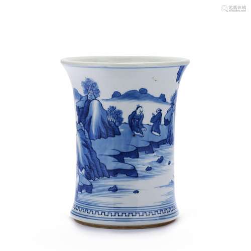 The Ming Dynasty blue and white porcelain pen cylinder