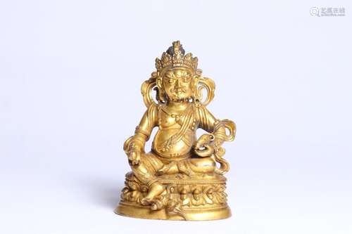 Gilt bronze statue of the God of Wealth