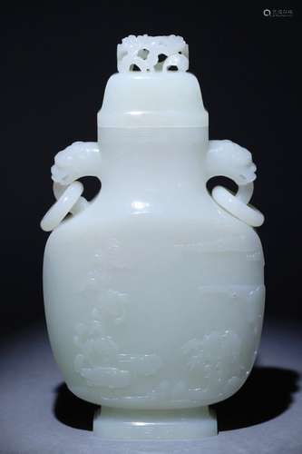 Hetian jade animal ear bottle