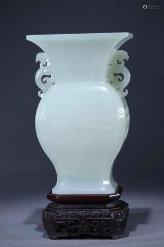 Hetian jade phoenix ear bottle