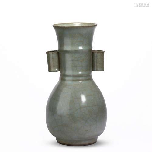 Qing Dynasty Longquan kiln guan ear bottle