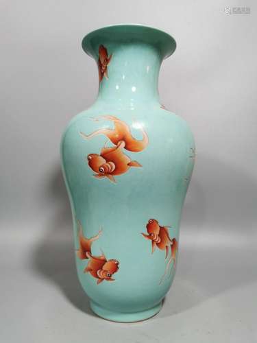 Shendetang turquoise green goldfish bottle