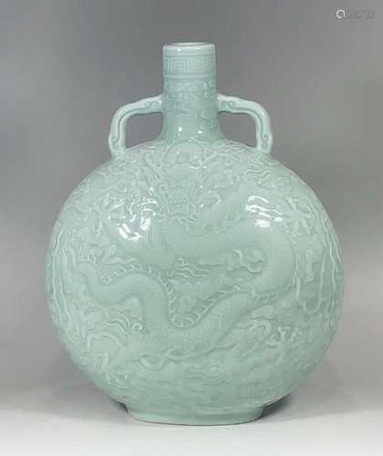 Bean green glaze Ruyi cloud dragon pattern holding the moon ...