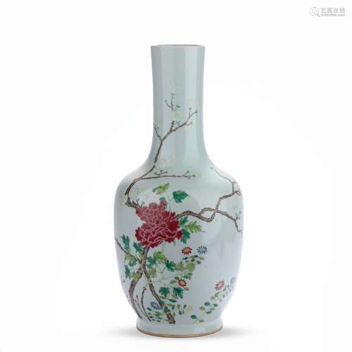 Late Qing pastel flower bottle