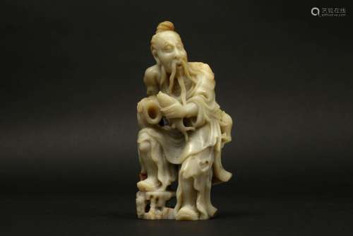 Sculpture chinoise en pierre ollaire "Quan Yin"|Sc