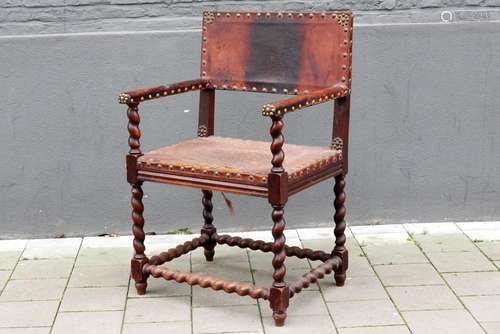 Fauteuil ancien de style Renaissance flamande en c