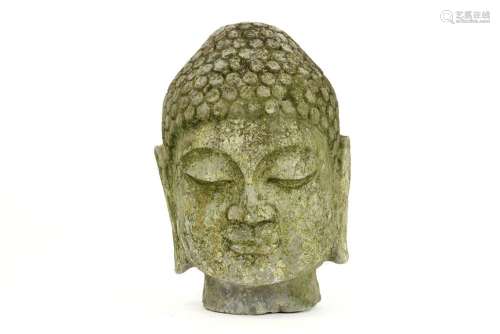 Sculpture asiatique en pierre "Tête de Bouddha" -