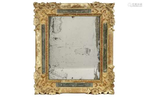 Miroir avec cadre antique en bois polychrome||Miro