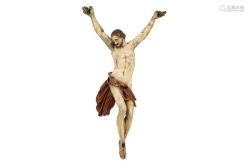 18ème siècle Christ en bois avec polychromie d'ori