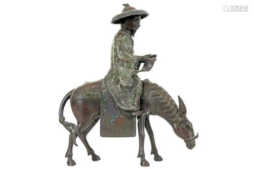 sculpture chinoise ancienne en bronze champlevé av