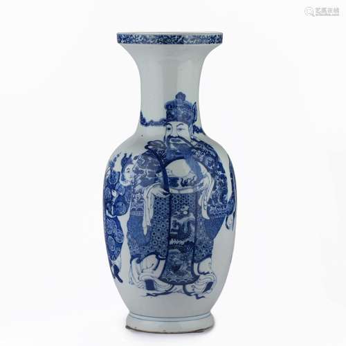 Fulu Shou blue and white bottle from the Qing Dynasty