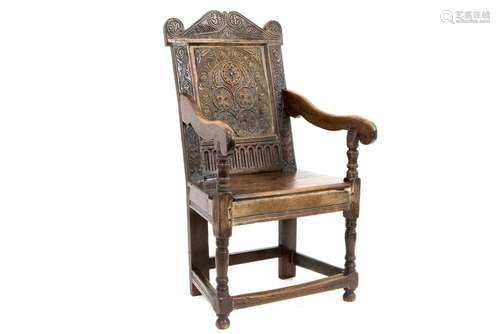 17ème siècle Fauteuil "Wainscot" d'époque Charles