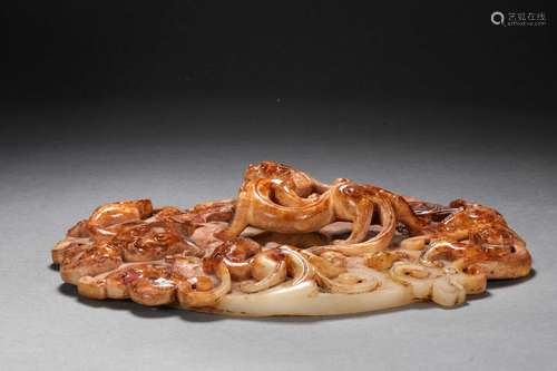 Qing DynastyHetian jade Nine Dragon Bi