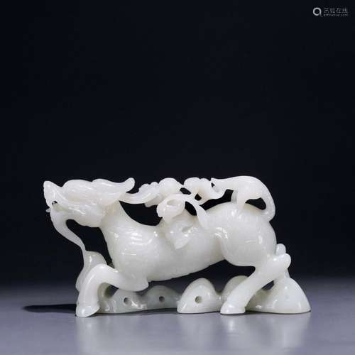 Hetian jade unicorn gift ornaments