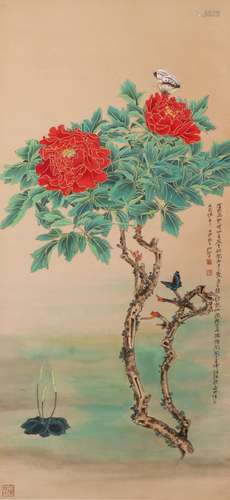 Zhang Daqian's peony flower painting