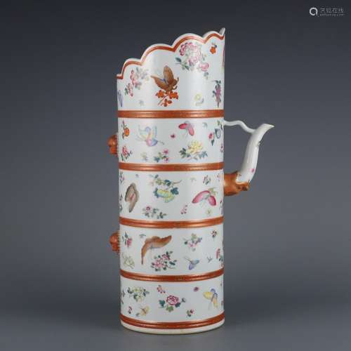 Pastel painted King Butterfly pattern Duomu pot