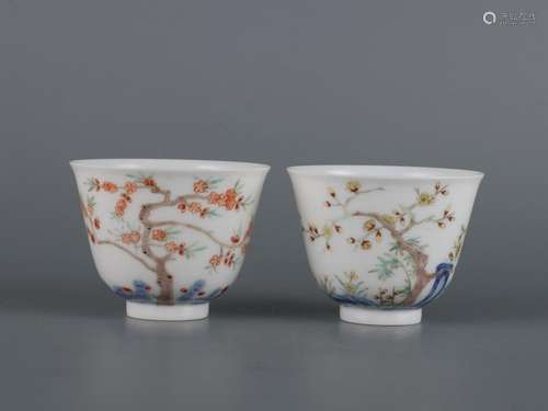 Two Doucai Huashen Cups