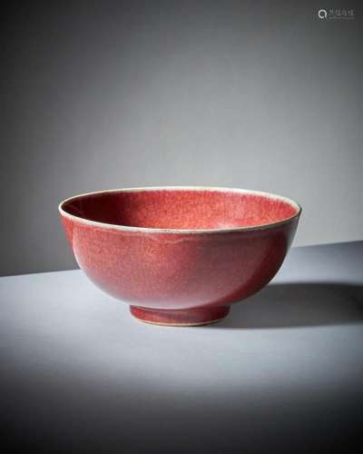 A Chinese Lanyao red monochrome bowl