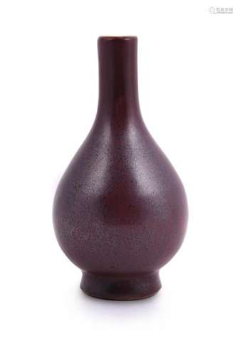 A small Chinese \'iron-rust\' glazed bottle vase