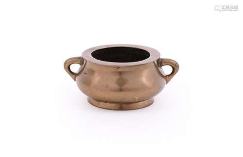 A Chinese bronze bombe censer