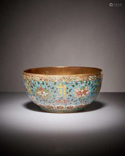 A Chinese cloisonné \'Sanskrit\' bowl