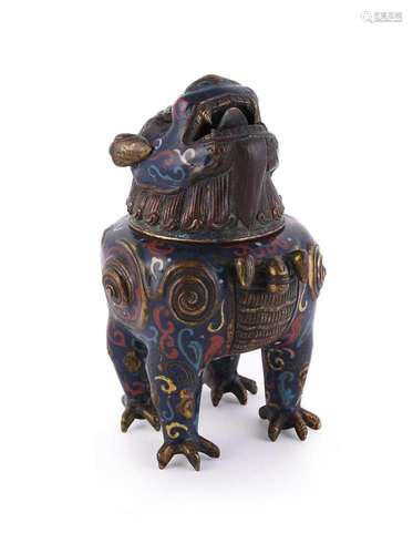 A Chinese cloisonné luduan censer