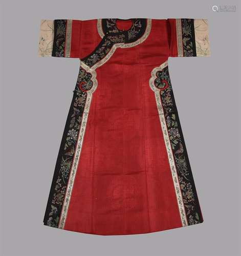 An attractive Chinese Manchu red celebration robe