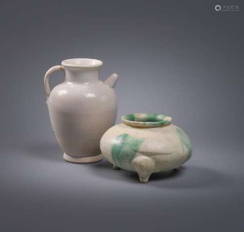 A small Chinese white glazed ewer