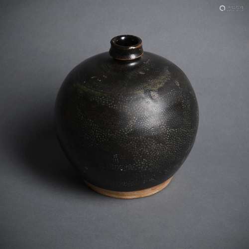 A Chinese black glazed \'Oil spots\' jar