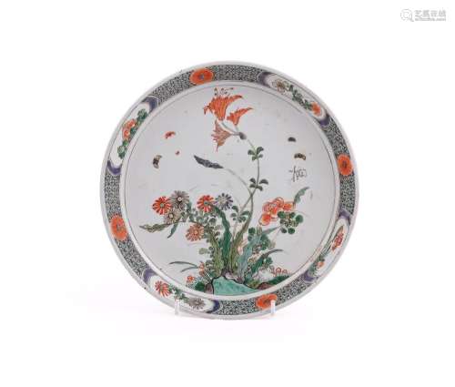 A Chinese Famille Verte plate