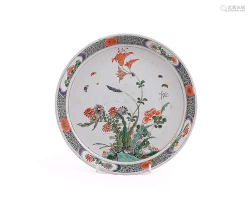 A Chinese Famille Verte plate