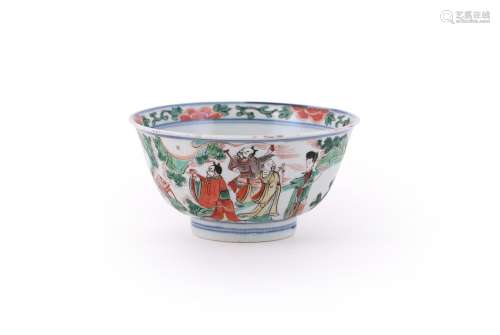 A Chinese Wucai \'Eight Immortals\' bowl