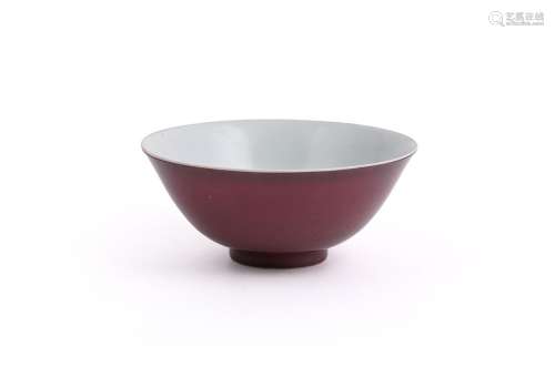 A Chinese copper-red glazed bowl
