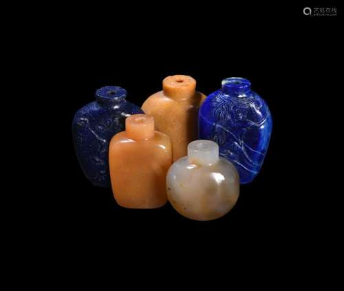 A group of five Chinese snuff bottles