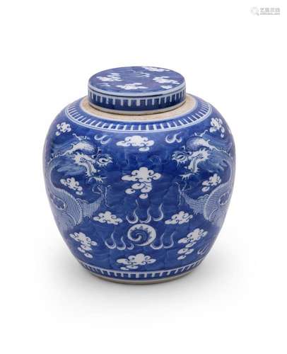 A Chinese blue and white ginger jar and cover