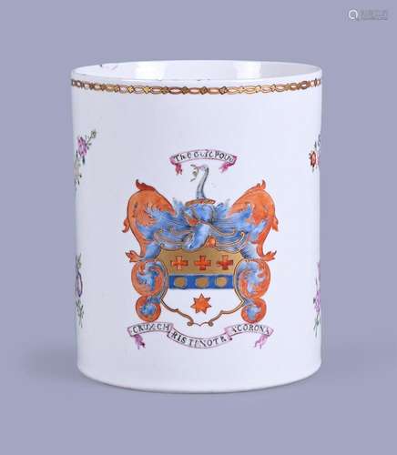 A Chinese Export Famille Rose Mug