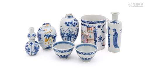 A group of Chinese blue and white porcelain