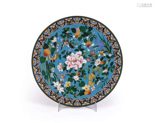 A Large Japanese Cloisonné Enamel Dish