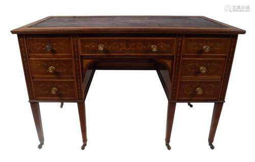 SIGNED EDWARDS & ROBERTS MARQUETRY DESK